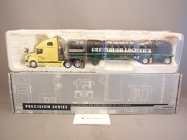 画像: TONKIN REPLICAS VOLVO VLN 670 GREENBUSH LOGISTICS WITH FLATBEDTRAILER